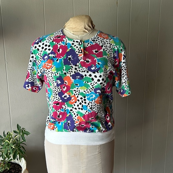 Floral cotton shirt. Vintage - Picture 1 of 5